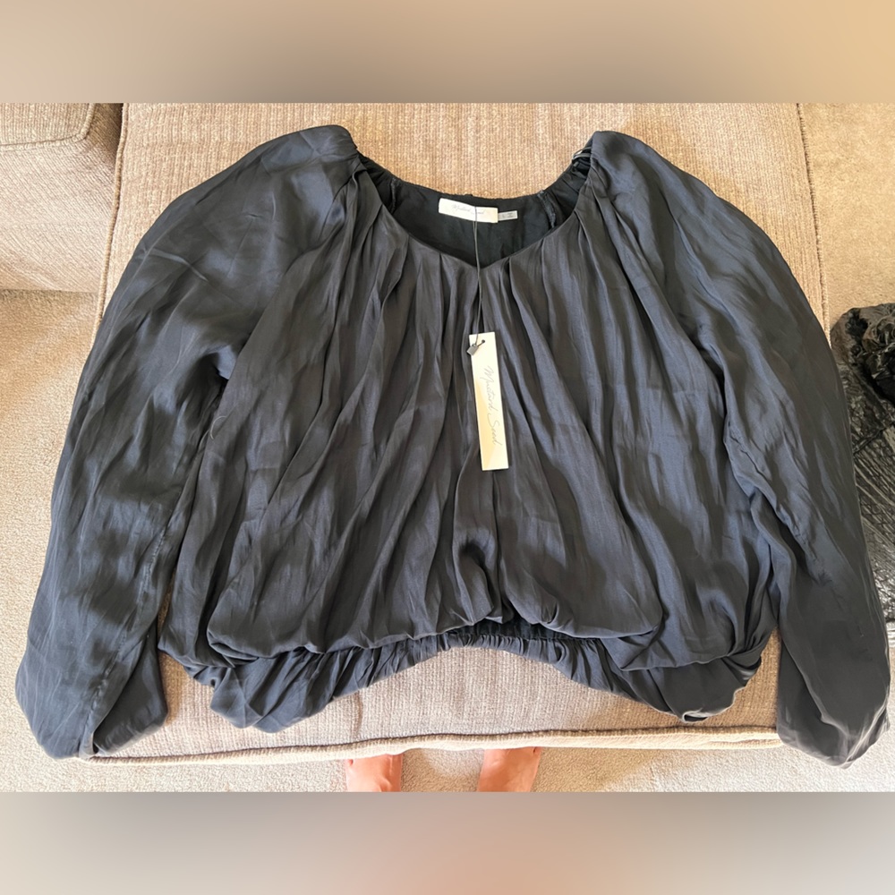 Black silk blouse new with tags